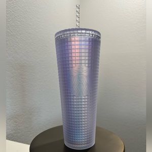 Starbucks Venti Tumbler in soft matte white iridescent